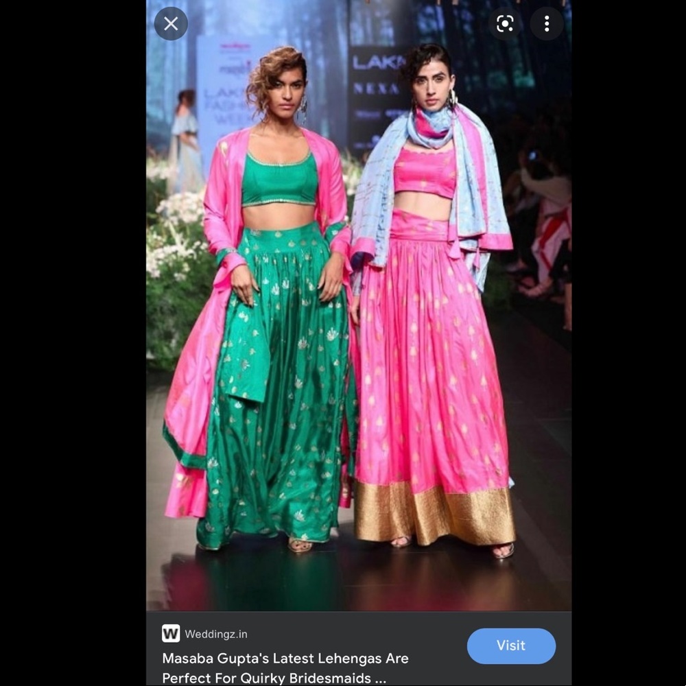 SOLD Masaba Gupta Green Lehenga, Size Small